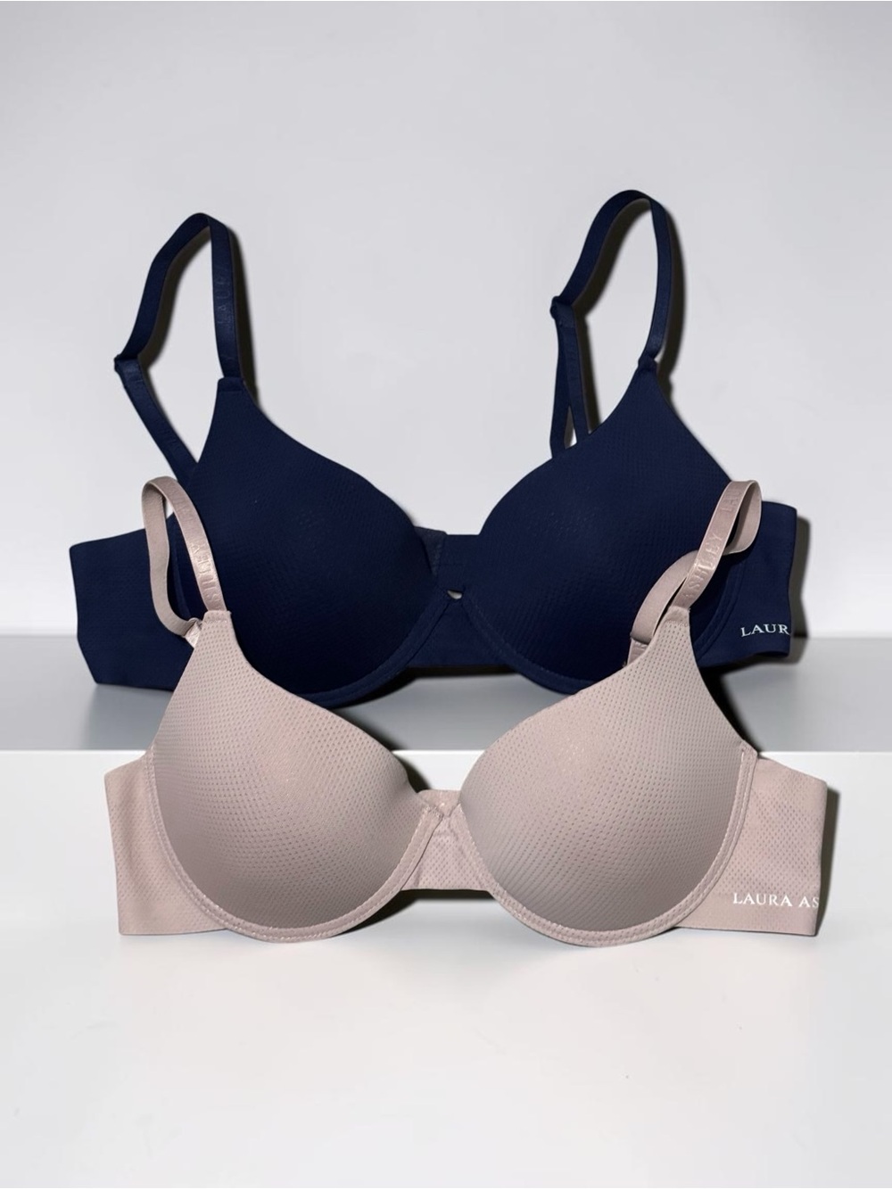 Laura Ashley Navy & Taupe Everyday Smooth T-Shirt Bra Duo
